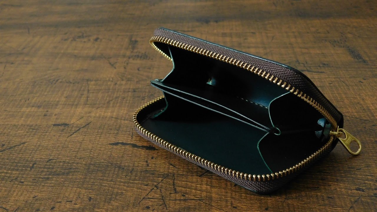 How to make a zipper wallet(PDF free pattern) / leather craft - YouTube