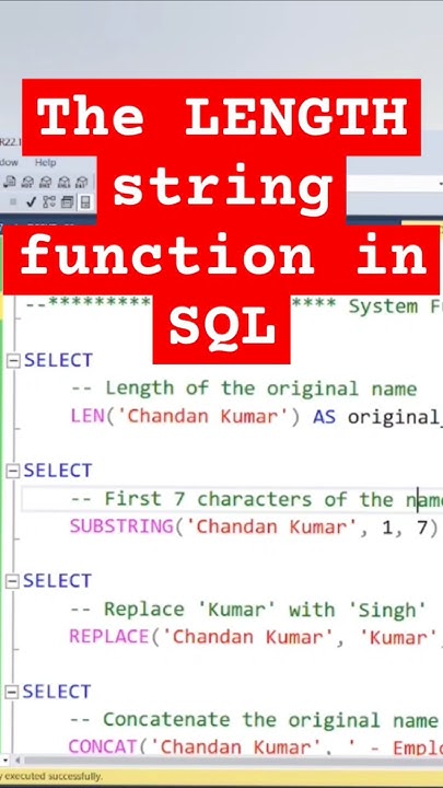The LENGTH string function in SQL #sqlqueryinterviewquestionsandanswers ...