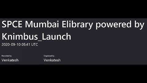 SPCE Mumbai Knimbus eLibrary Video Recording