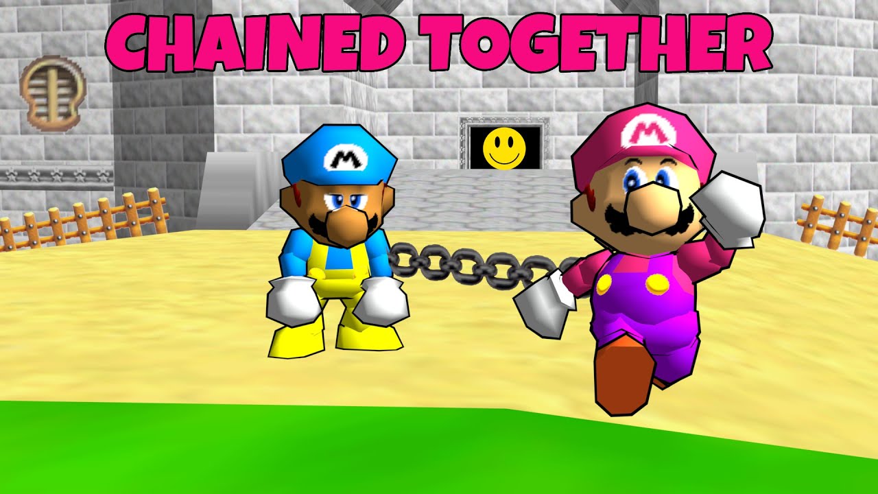 Mario 64 But Me and My Friend are Chained Together! - YouTube