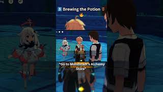 5️⃣ Brewing the Potion 🏺🔥|Go to Mondstadt’s Alchemy Store | #genshinimpact #gaming #genshin #quest|