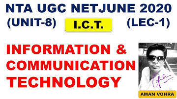 Information and communication Technology unit 8 Lec 1 ugc net june 2020