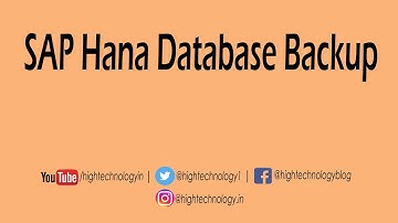 Sap Hana tutorial for beginners | SAP HANA Database Backup
