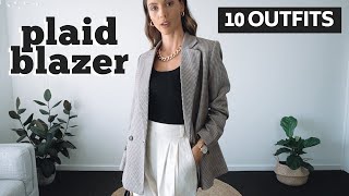 HOW TO WEAR A PLAID BLAZER | 10 Blazer Outfit Ideas Lookbook