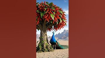 A peacock planted a very big chili tree #ai #shorts #ytshorts #peacock #story