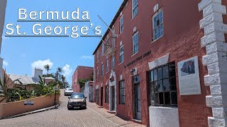 Walking in St. George’s, a historic town in Bermuda.