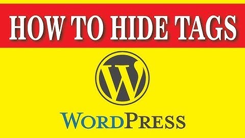 How To Hide Post Tags in Wordpress in Hindi/Urdu