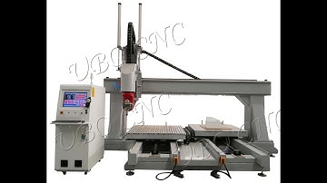 double table 5axis ubo cnc foam mold router milling ATC machine
