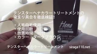 テンスターヘナカラートリートメントの染まり具合(ダークブラウン１回目)