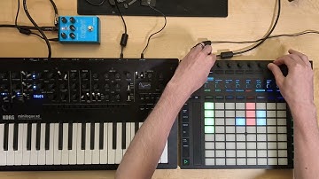 Synthwave Jam with Korg Minilogue XD, Strymon Cloudburst, Ableton Push 2
