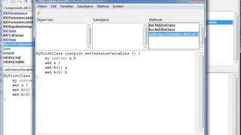 tclsqueak tutorial part 2 -  IDE for object oriented Tcl - object inspector and debugging