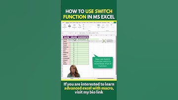 How To Use Switch Function In Ms Excel | Excel Tips & Tricks #shorts #exceltipsandtricks