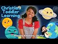 Space for kids 3, learn planets, shapes, colors, emotions, toddler learning: Christian toddler video