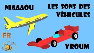 Dessins animés pour les bébés: les sons des moyens de transport. Les premiers mots en français