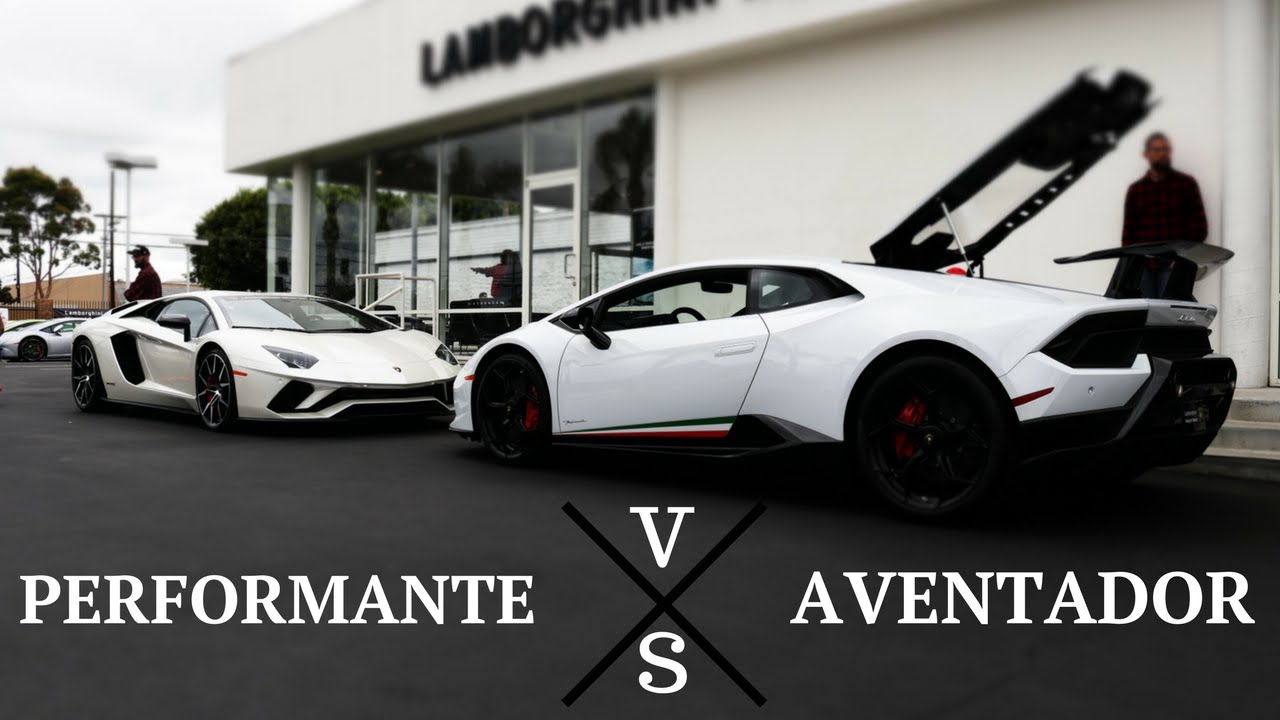 Lamborghini Huracan Performante Vs Lamborghini Aventador Sv Youtube