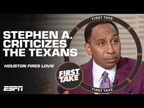 Stephen A. calls the Houston Texans organization an 'atrocity' after firing Lovie Smith | First Take