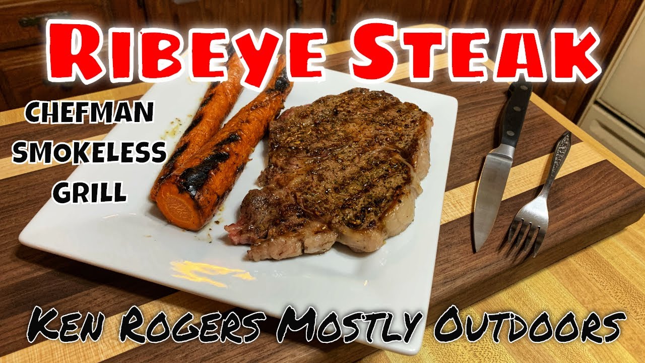 Ribeye Steaks on the Chefman Electric Smokeless Indoor Grill 