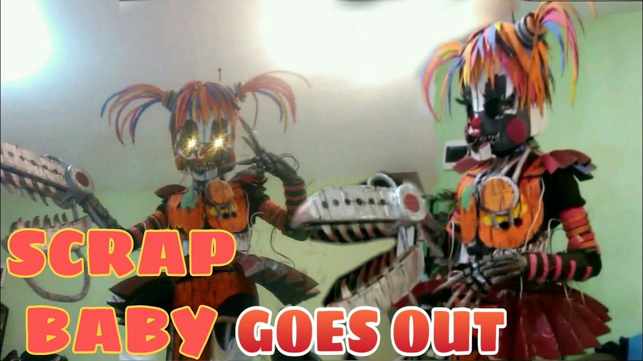 Fnaf 6-Scrap baby cosplay goes Out with her gang and perform on front ...