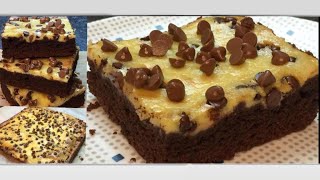 ألذ تشيز كيك براونيز بمكونات سهلة وبسيطة /Cheesecake brownies