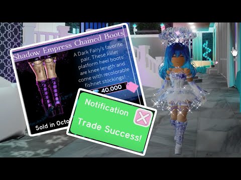 Roblox Royale High Trading For Shadow Empress Boots Youtube - shadow empress roblox royale high sets