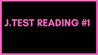 J TEST READING #1