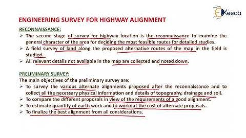 Engineering Survey for Highway Alignment - Transportation Engineering - GATE
