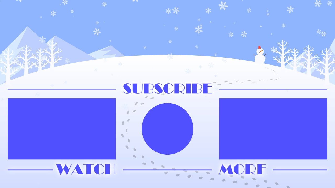 無料動画素材 背景 エンドカード冬 エンドカード 終了画面 Youtube Youtuber 雪原 冬 雪だるま フリー素材 商用利用可 Youtube