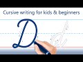 How to write english letter d cursive writing for kids and beginners handwriting practice