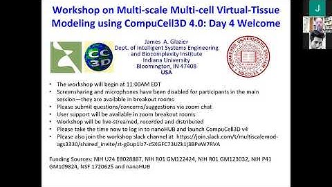 CC3D Workshop 4.0: Day 4 Welcome