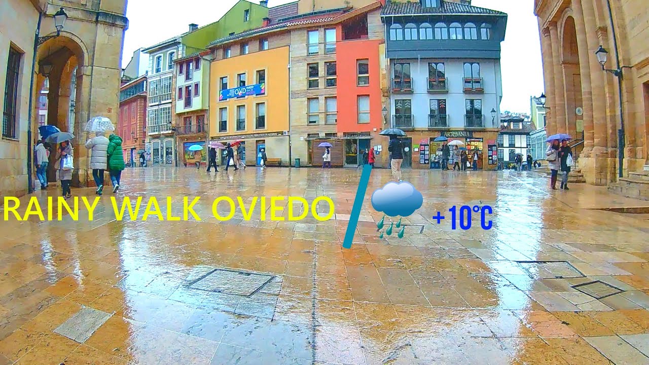 Rainy Walk in Oviedo, Spain 🇪🇸