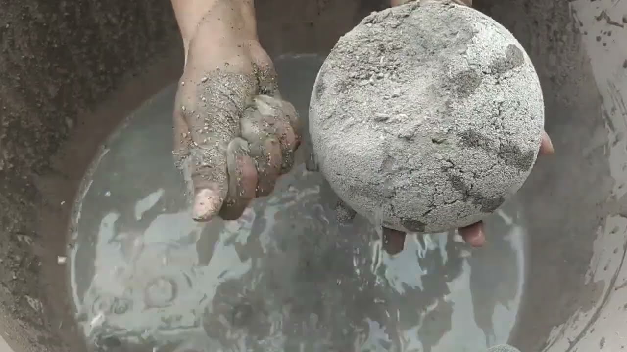 Asmr - Gritty soft Grainy sand cement crumbling in water 💦