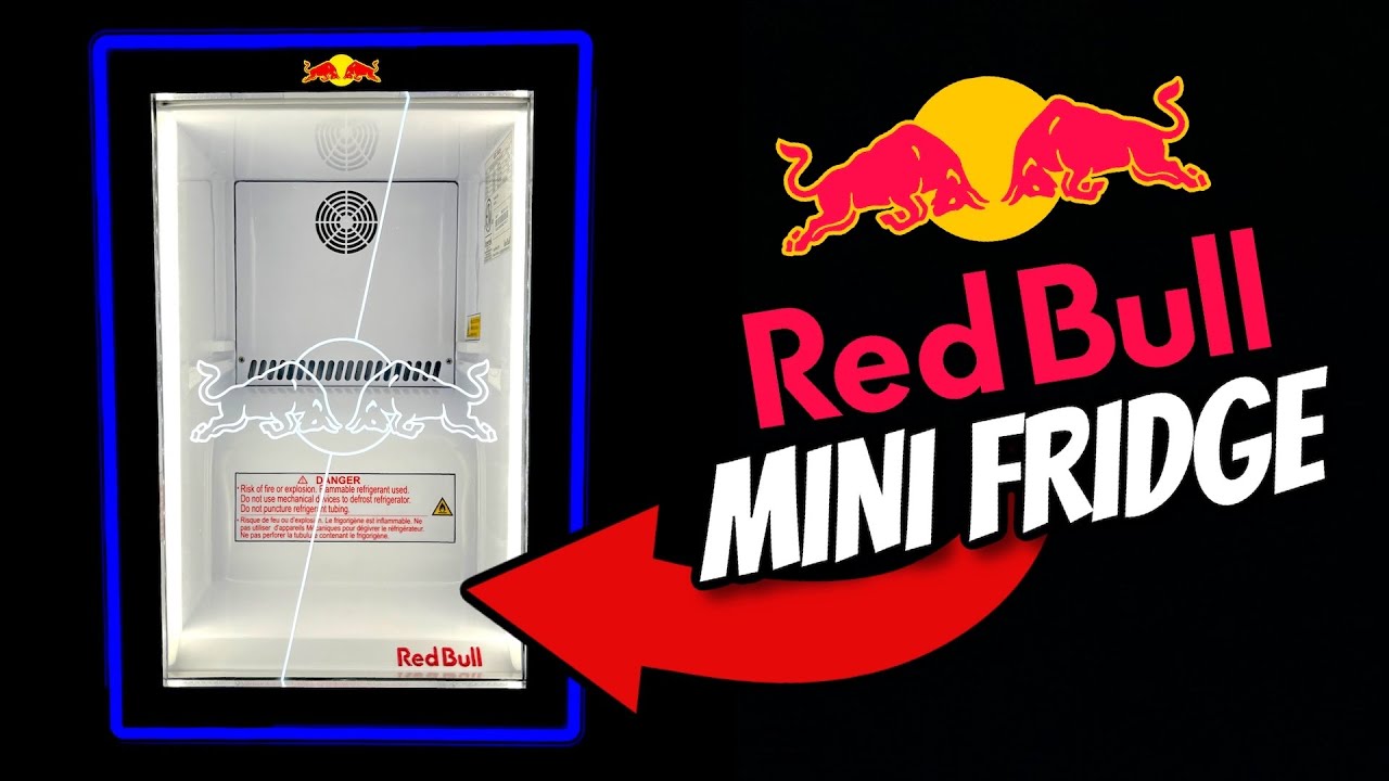 New Red Bull Energy Drink Logo Mini Fridge Tabletop ECO Cooler with Keys  M034