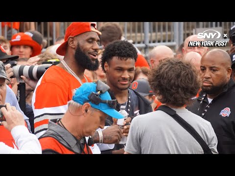 Ohio State fans chant for Bronny as he watches Notre Dame game