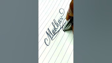 Calligraphy easy #shorts  #nameart #lettering #madhav  #youtubeshorts