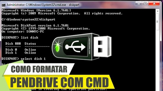 Como Formatar Pendrive pelo CMD (Prompt de Comando) no Windows