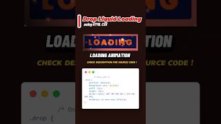 DROP LIQUID LOADING ANIMATION using html css #coding #programming