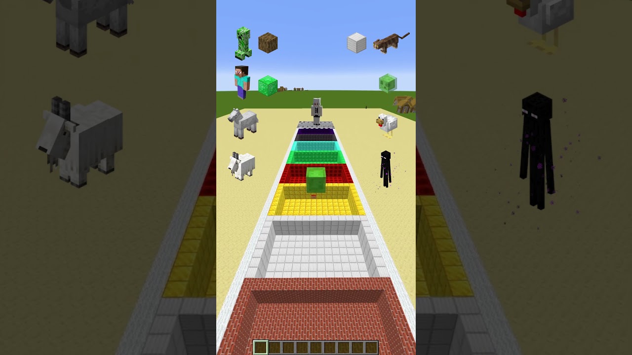 Long jump competition between Minecraft creatures!