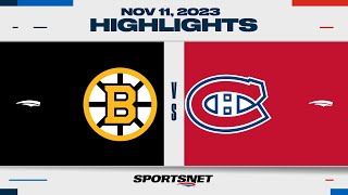 NHL Highlights | Bruins vs. Canadiens - November 11, 2023