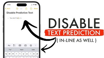 How to Disable Inline Predictive Text while typing on iPhone