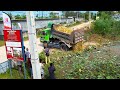 Best New Project Landfill in Flooded! Skill Komat'Su Dozer Pushing Stone and Truck 5T Unloading