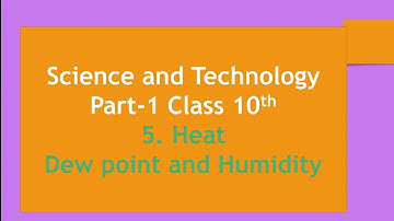 Std 10th Science-1 *5 Heat. Dew point and Humidity, Unit of heat