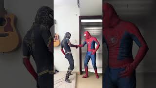 Team SpiderMan encounters Bad Guy at the elevator spiderka shorts
