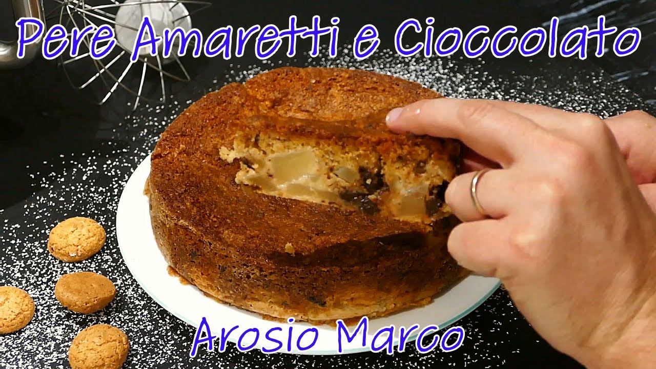 Torta Morbida Pere, Cioccolato e Amaretti