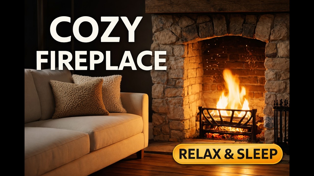 Cozy Fireplace Ambience 🔥 Warm Living Room for Relaxation, Sleep & Stress Relief