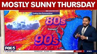 DC weather: Mostly sunny Thursday with highs in the upper 80s