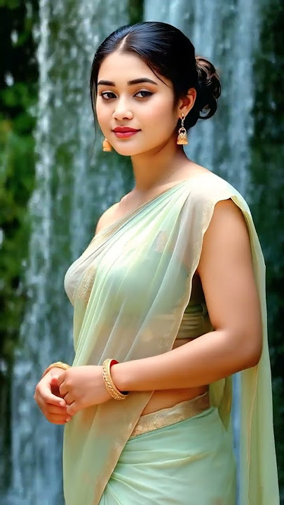 AI Desi Beauty in Saree ✨ | Navel Style #navelbeauty #hotgirl #saree #desigirl #shorts