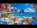 Positive Morning Jazz At Seaside Cafe Ambience Elegant Bossa Nova Jazz Ocean Waves For Uplifting 