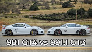 2016 Porsche Cayman GT4 vs 2015 Porsche 911 GT3 - Head to Head Review!