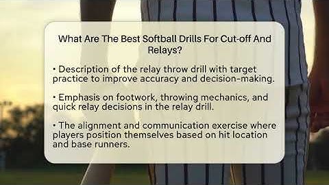 What Are The Best Softball Drills For Cut-off And Relays? - Softball Basics and Beyond