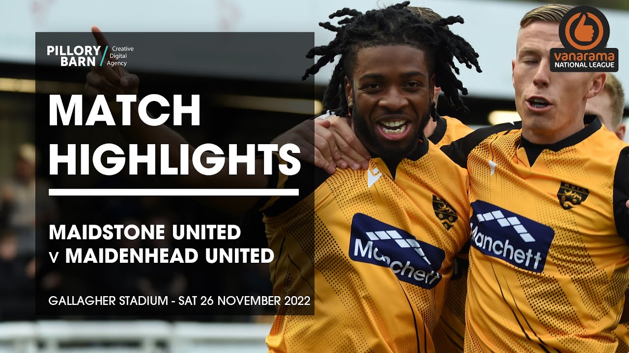 Maidstone United Vs Maidenhead United (26/11/22) YouTube